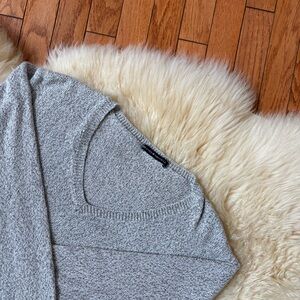 Brandy Melville Light Gray V Neck Sweater